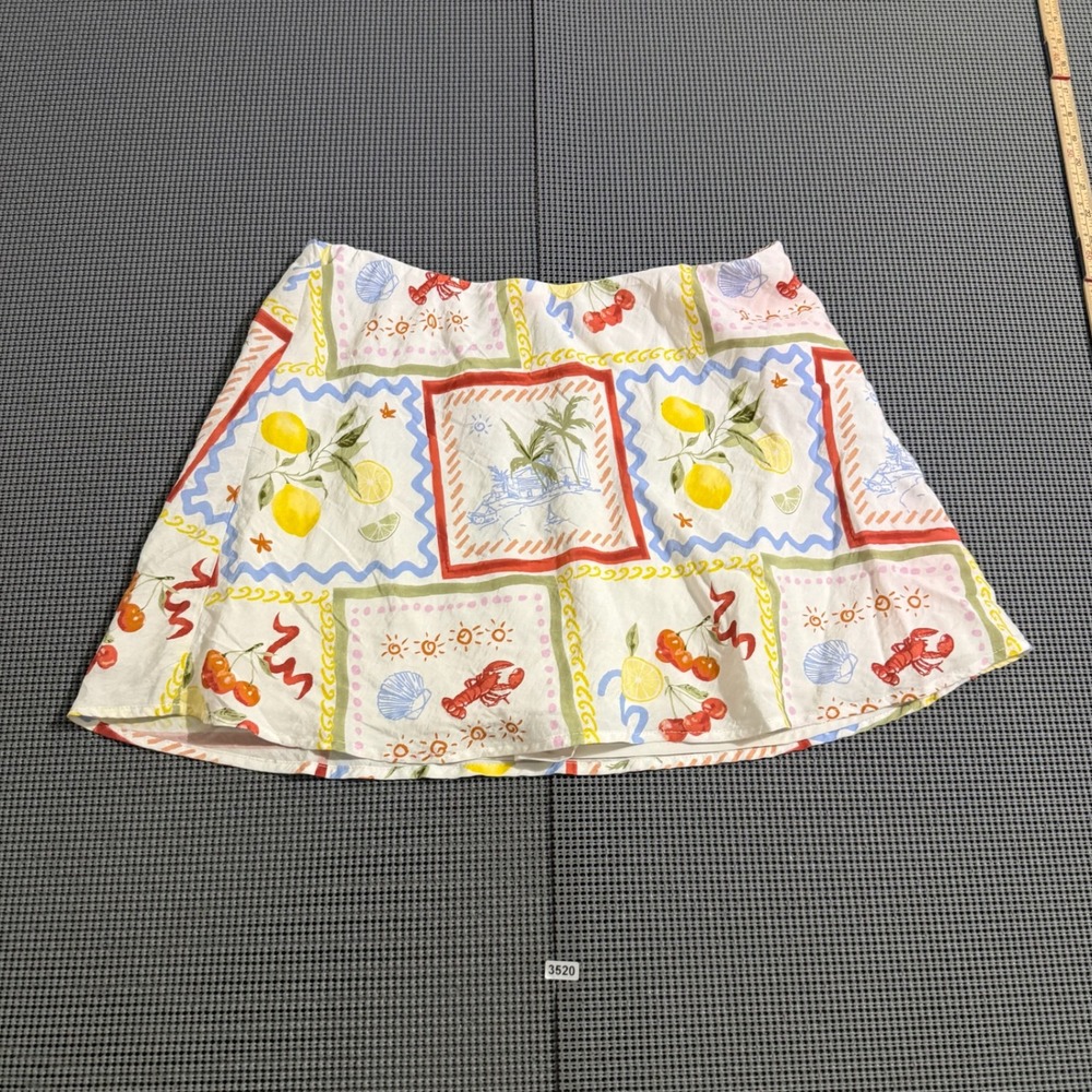 Abercrombie & Fitch Womens White Postcard Print Mini Skirt Size M